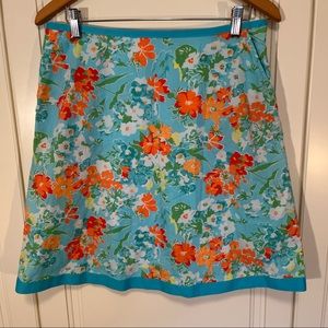 L.L. Bean Favorite Fit Straight Skirt Cotton Floral Lined Women's size 6 Petite